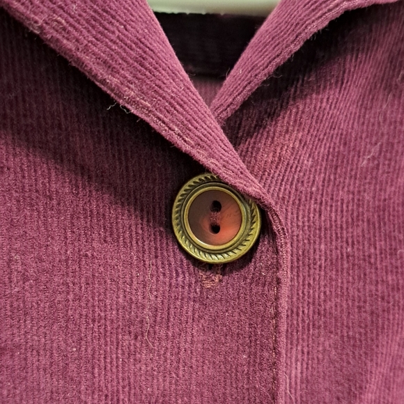 Elegant Vintage Leigh Morgan Long Sleeve Corduroy Purple Dress - Picture 4 of 9